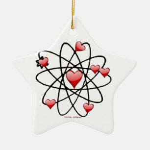 Atomic Valentine Red Hearts Julgransprydnad Keramik