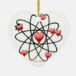 Atomic Valentine Red Hearts Julgransprydnad Keramik