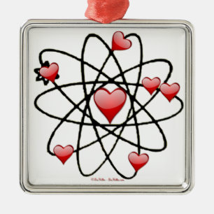Atomic Valentine Red Hearts Julgransprydnad Metall