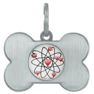Atomic Valentine Red Hearts Namnbricka Husdjur