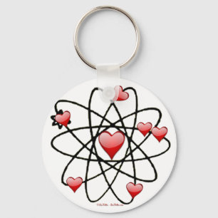 Atomic Valentine Red Hearts Nyckelring