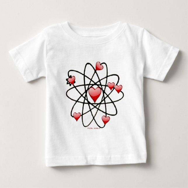 Atomic Valentine Red Hearts T Shirt (Framsida)