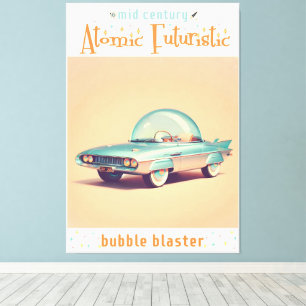 Atomisk Futuristisk Bubbelblåsarbil Canvastryck