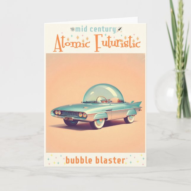 Atomisk Futuristisk Bubbelblåsarbil Kort (Framsida)