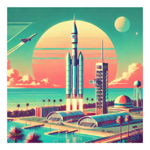 Atomisk Futuristisk Ny Florida-Startplats Fototryck