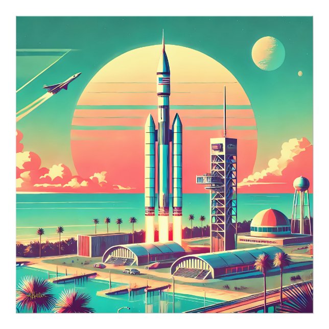 Atomisk Futuristisk Ny Florida-Startplats Fototryck (Framsidan)