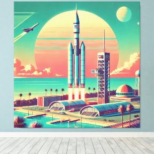 Atomisk Futuristisk Ny Floridas Lanseringsplats Canvastryck