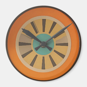 Atomisk Futuristisk Orange Skiva Klocka Bild Magnet