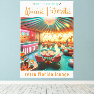 Atomisk Futuristisk Retro Florida Lounge Canvastryck