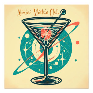 Atomisk Martini Klubb Rymdåldern Fototryck