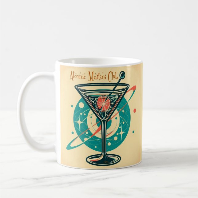 Atomisk Martini Klubb Rymdåldern Kaffemugg (Vänster)
