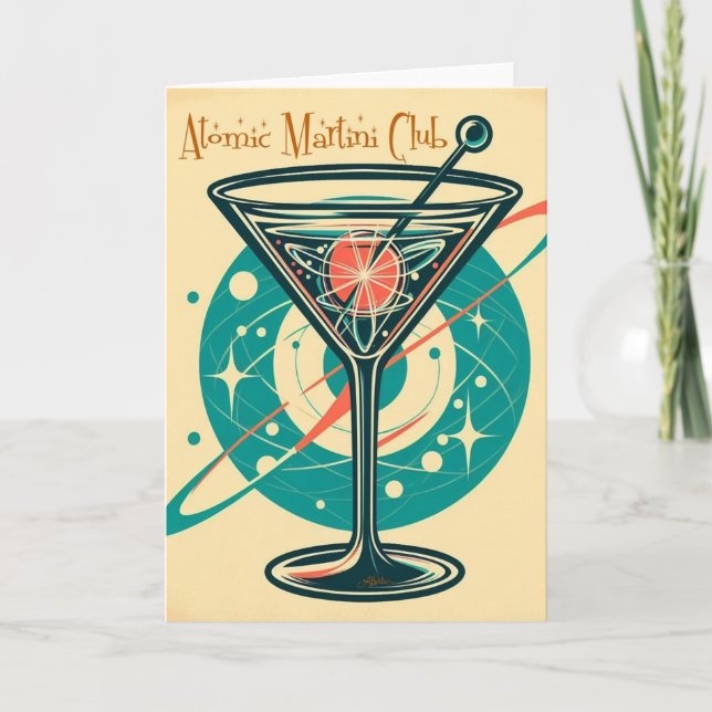 Atomisk Martini Klubb Rymdåldern Kort (Framsida)