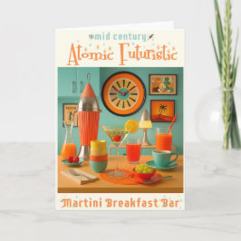Atomisk Retro Futuristisk Martini Frukostbar Kort