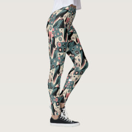 Atomisk Retroörn Geometrisk Design Leggings