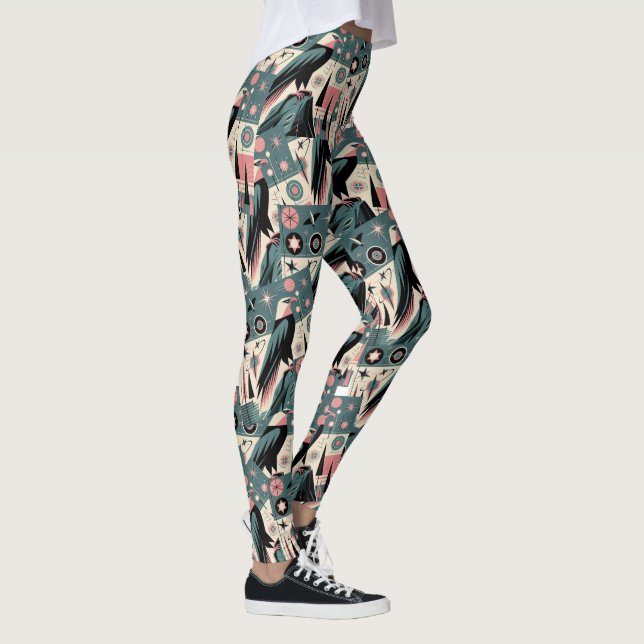 Atomisk Retroörn Geometrisk Design Leggings (Höger)