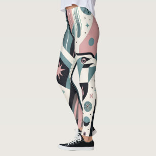 Atomisk Retroörn Geometriskt Mönster Leggings