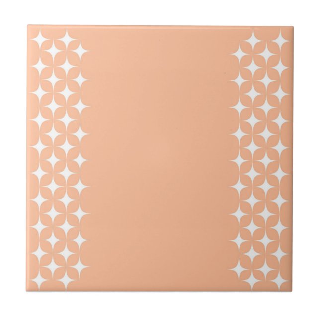 Atomisk stjärnexplosion Glitter Retro Peach Fuzz M Kakelplatta (Framsidan)