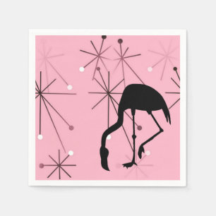 Atomisk stjärnexplosion MidCentury Modern Flamingo Pappersservett