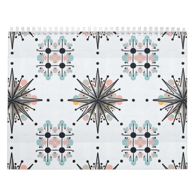 Atomisk stjärnexplosion Retro Mid Century Modern Kalender (Omslag)