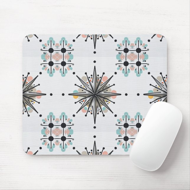 Atomisk Stjärnexplosion Retro Mid Century Modern Musmatta (Med mus)