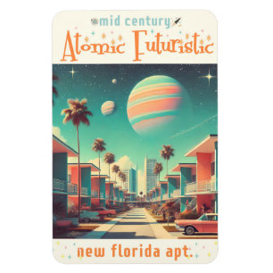 Atomiska Futuristiska Nya Florida-Lägenheter Magnet
