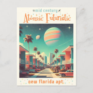 Atomiska Futuristiska Nya Florida-Lägenheter Vykort