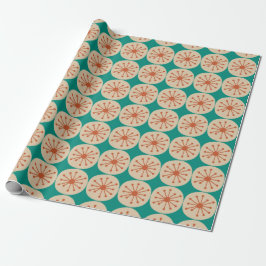 Atomiska prickar Mid Century Modern Orange Beige T Presentpapper