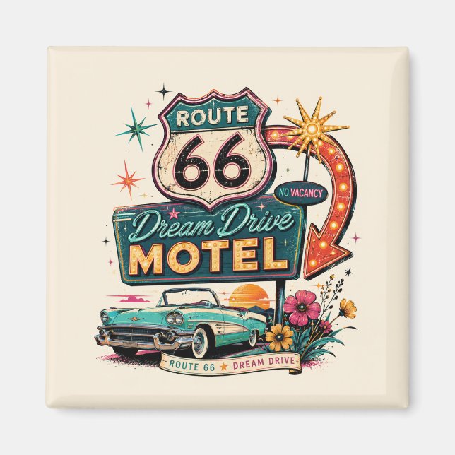 Atomiskt neonvägmärke som souvenir magnet (Framsidan)