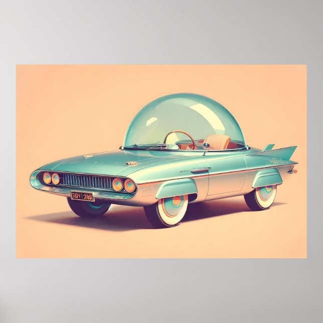 Atomistisk Futuristisk Bubbelblåsarbil  Poster (Framsidan)