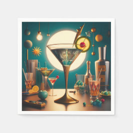 Atomistisk Futuristisk Kretskort Martini Pappersservett