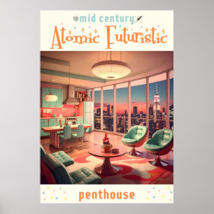 Atomistisk Futuristisk Taklägenhet Poster