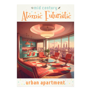 Atomistisk Futuristisk Urban Lägenhet Fototryck