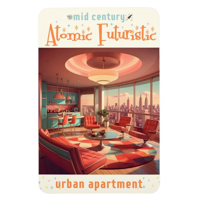 Atomistisk Futuristisk Urban Lägenhet Magnet (Vertikal)