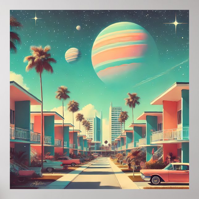 Atomistiska Futuristiska New Florida Lägenheter Poster (Framsidan)