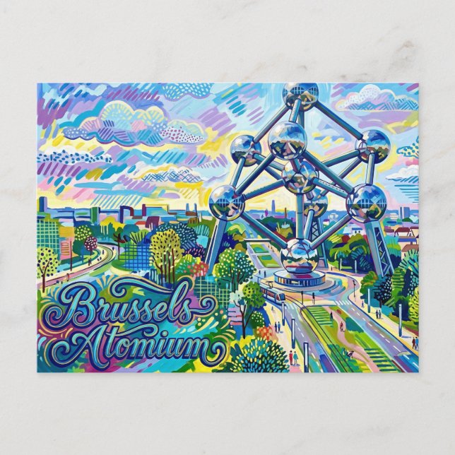 Atomium Belgien Vykort (Framsida)