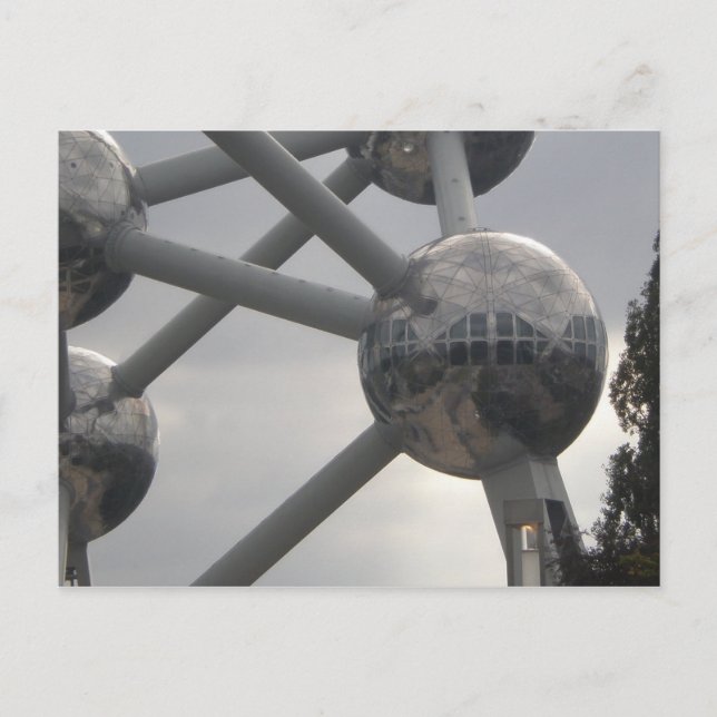 Atomium Byggnadsdetalj i Bryssel Belgien Vykort (Framsida)