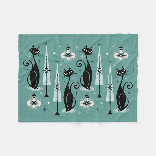 Atomjulen i mitten av århundradet ©studioxtine Kat Fleecefilt (Framsidan (Horisontell))