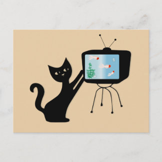 ATOMKAT & GAMMAL TV-SÄTT RETRO POSTKORT VYKORT