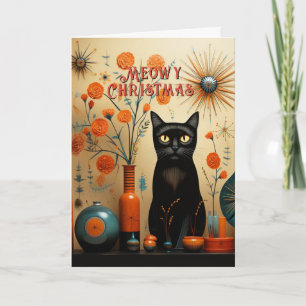 Atomkat Retro Sputnik Orange Svart Turkos Kort