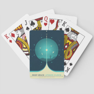 Atomklocka för djupt utrymme Poster, blå version. Casinokort