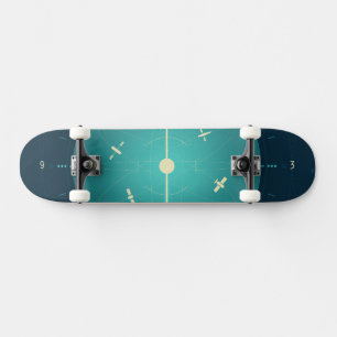 Atomklocka för djupt utrymme Poster, blå version. Mini Skateboard Bräda 18,5 Cm