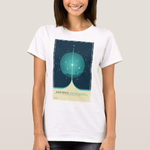 Atomklocka för djupt utrymme Poster, blå version. T Shirt
