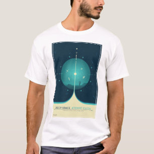 Atomklocka för djupt utrymme Poster, blå version. T Shirt
