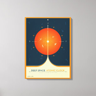 Atomklocka för djupt utrymme Poster, Orange versio Canvastryck