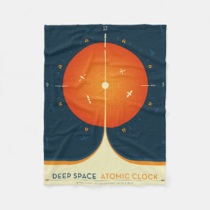 Atomklocka för djupt utrymme Poster, Orange versio Fleecefilt