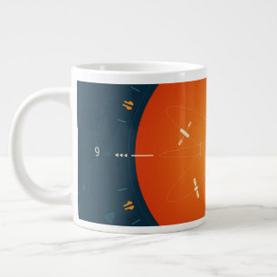 Atomklocka för djupt utrymme Poster, Orange versio Jumbo Mugg