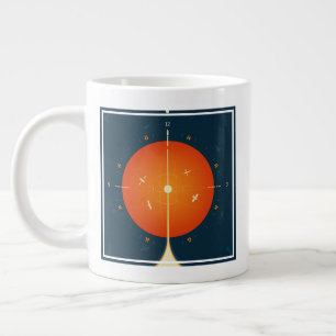Atomklocka för djupt utrymme Poster, Orange versio Jumbo Mugg