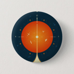 Atomklocka för djupt utrymme Poster, Orange versio Knapp