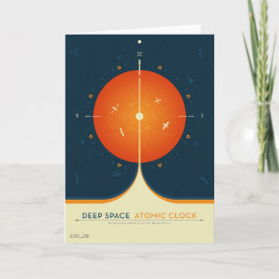 Atomklocka för djupt utrymme Poster, Orange versio Kort