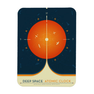 Atomklocka för djupt utrymme Poster, Orange versio Magnet
